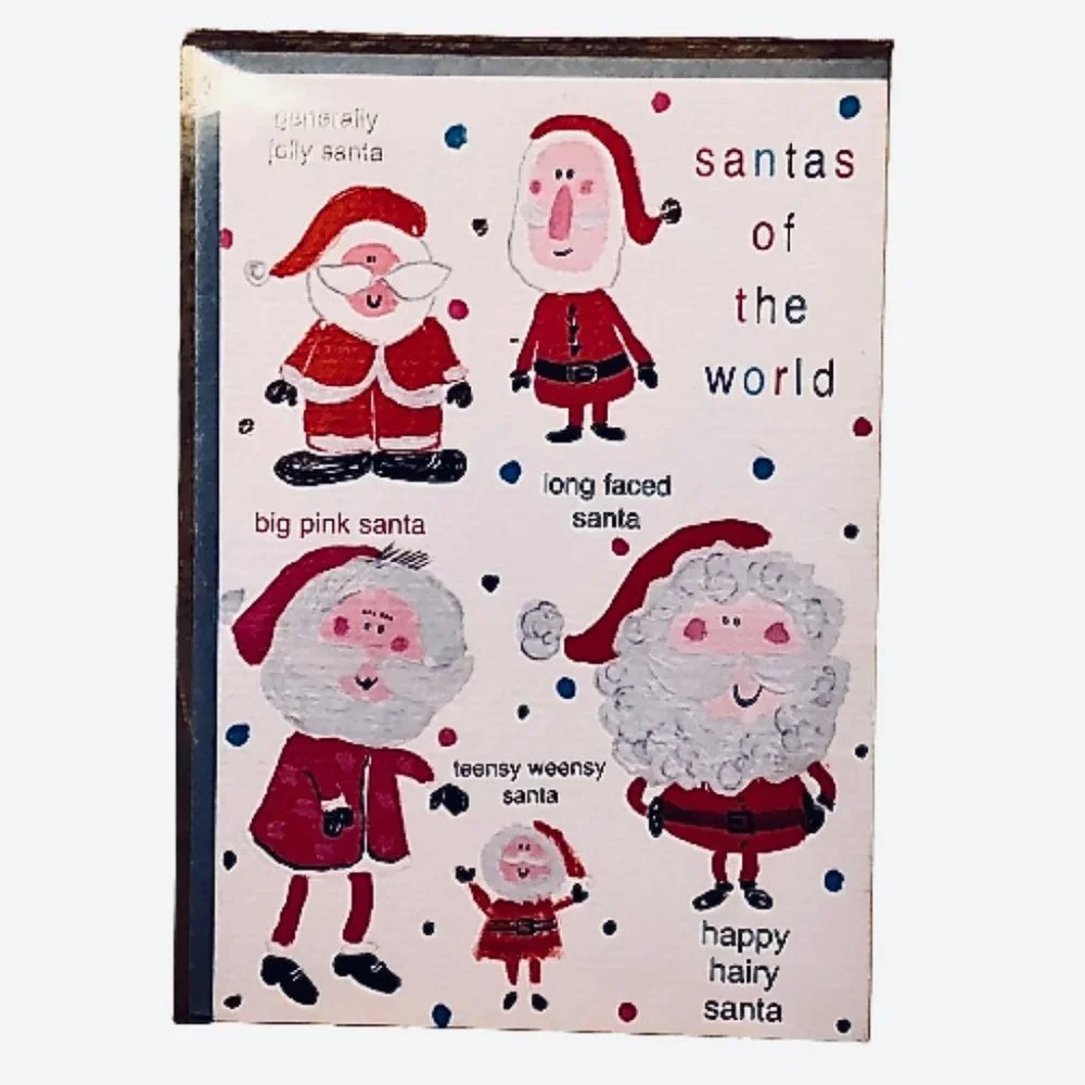 Christmas Cards Paperie SANTAS OF THE WORLD by Soul 2004 - 8 Cards + Envelopes